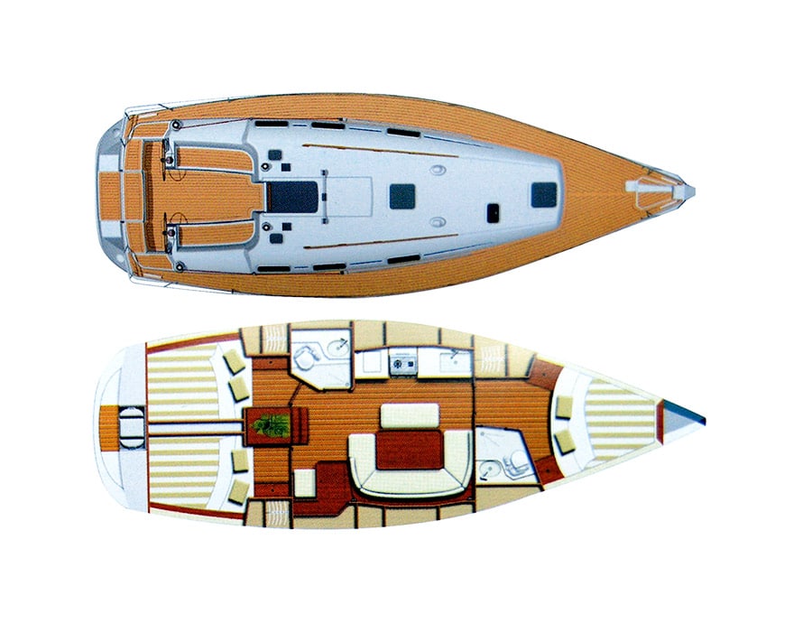 Flota Julio Verne Náutica - Plano Velero de crucero Dufour 385